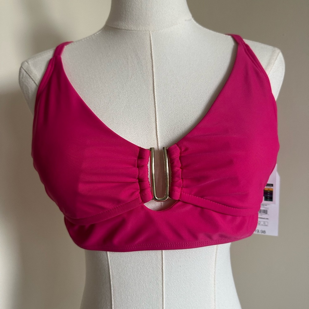 Pink Bikini Swim Top- Large- NWT - Picture 1 of 10